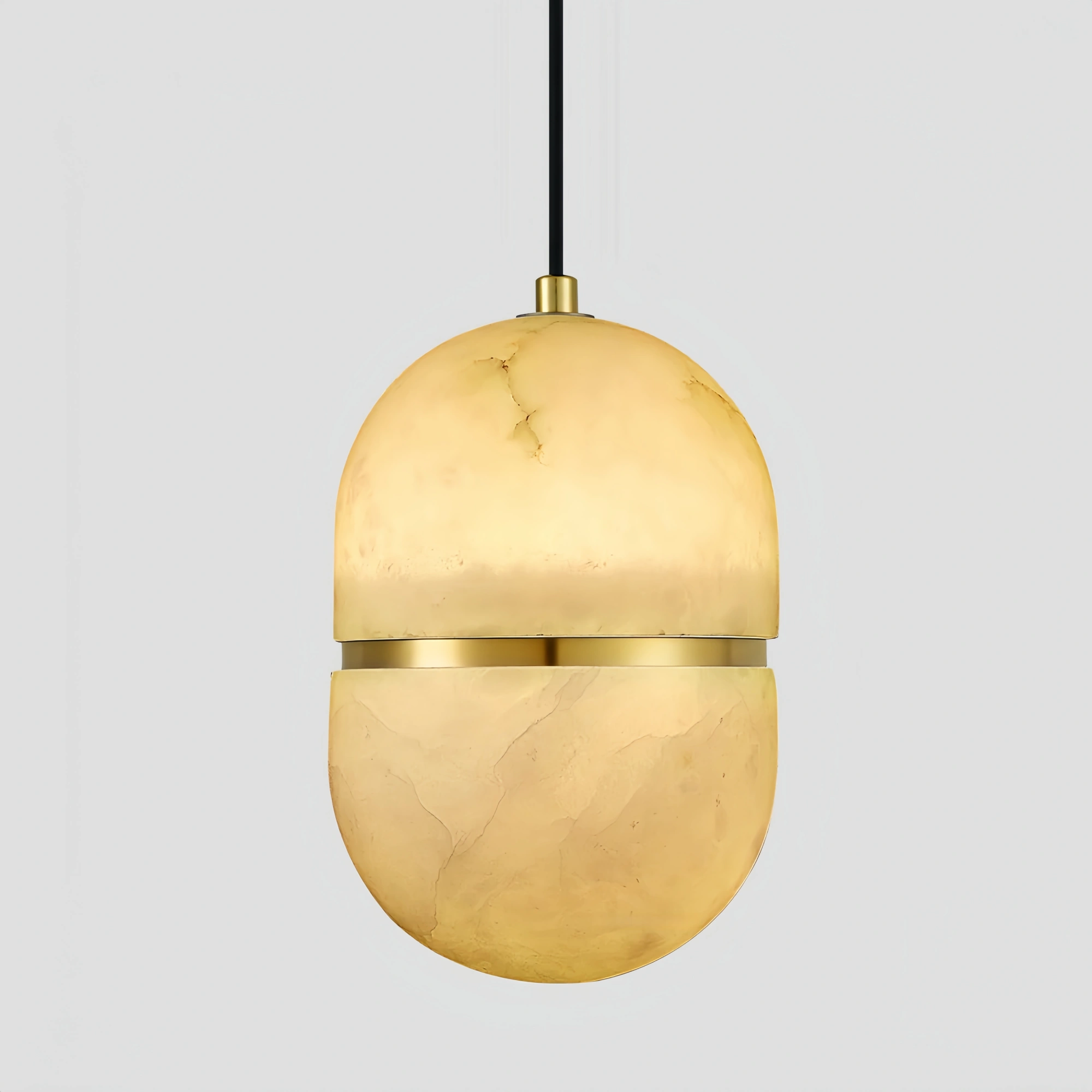 Alabaster Oval Pendant 5.9" D 7.1" D-Blushlighting
