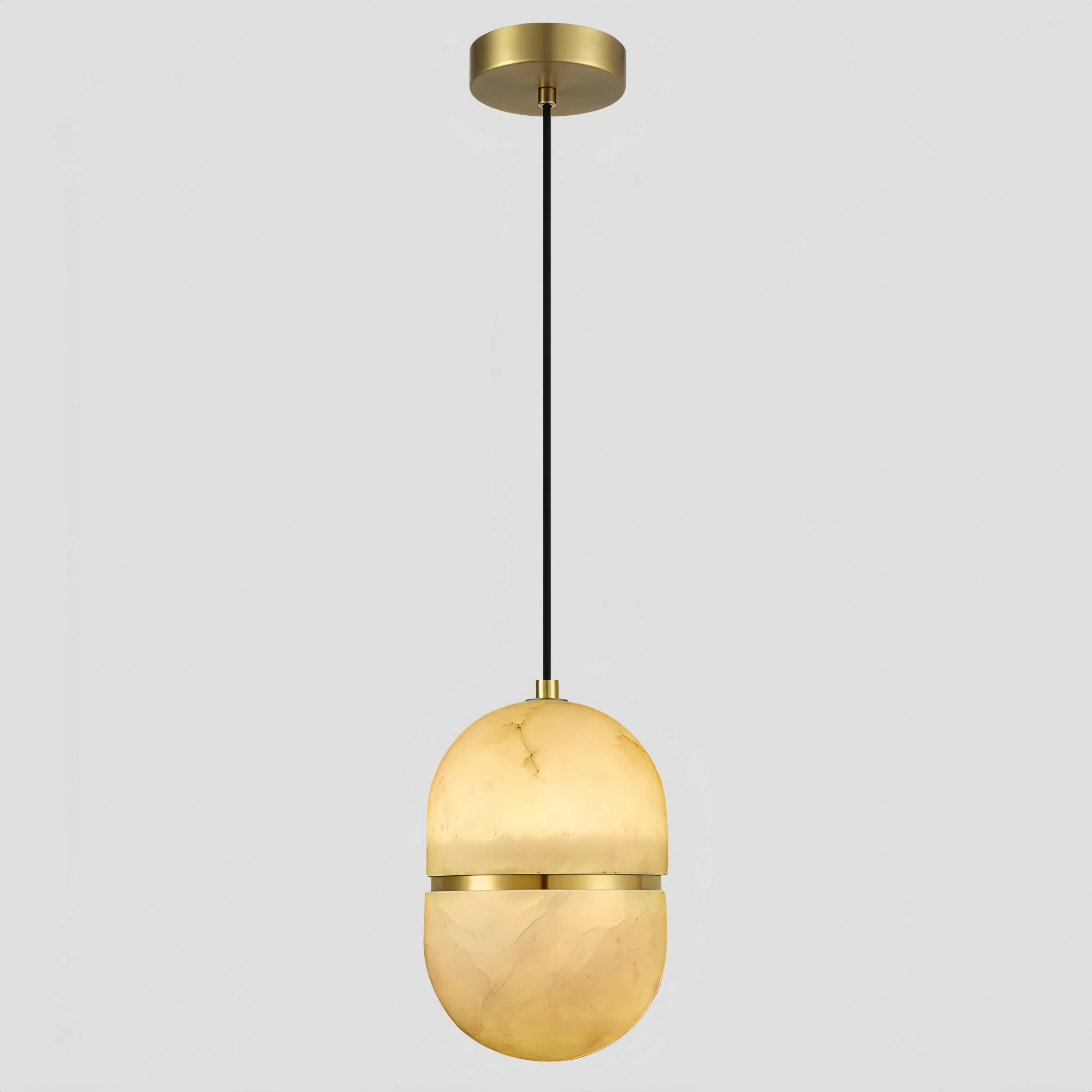 Alabaster Oval Pendant 5.9" D 7.1" D-Blushlighting