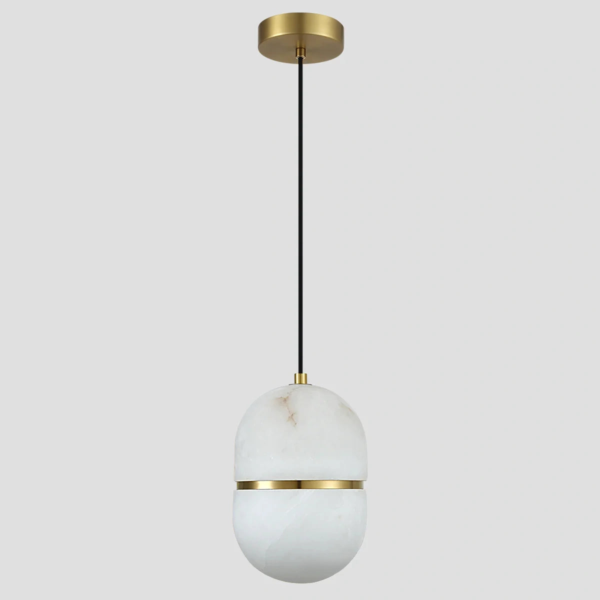 Alabaster Oval Pendant 5.9" D 7.1" D-Blushlighting