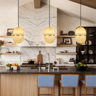 Alabaster Oval Pendant 5.9" D 7.1" D-Blushlighting