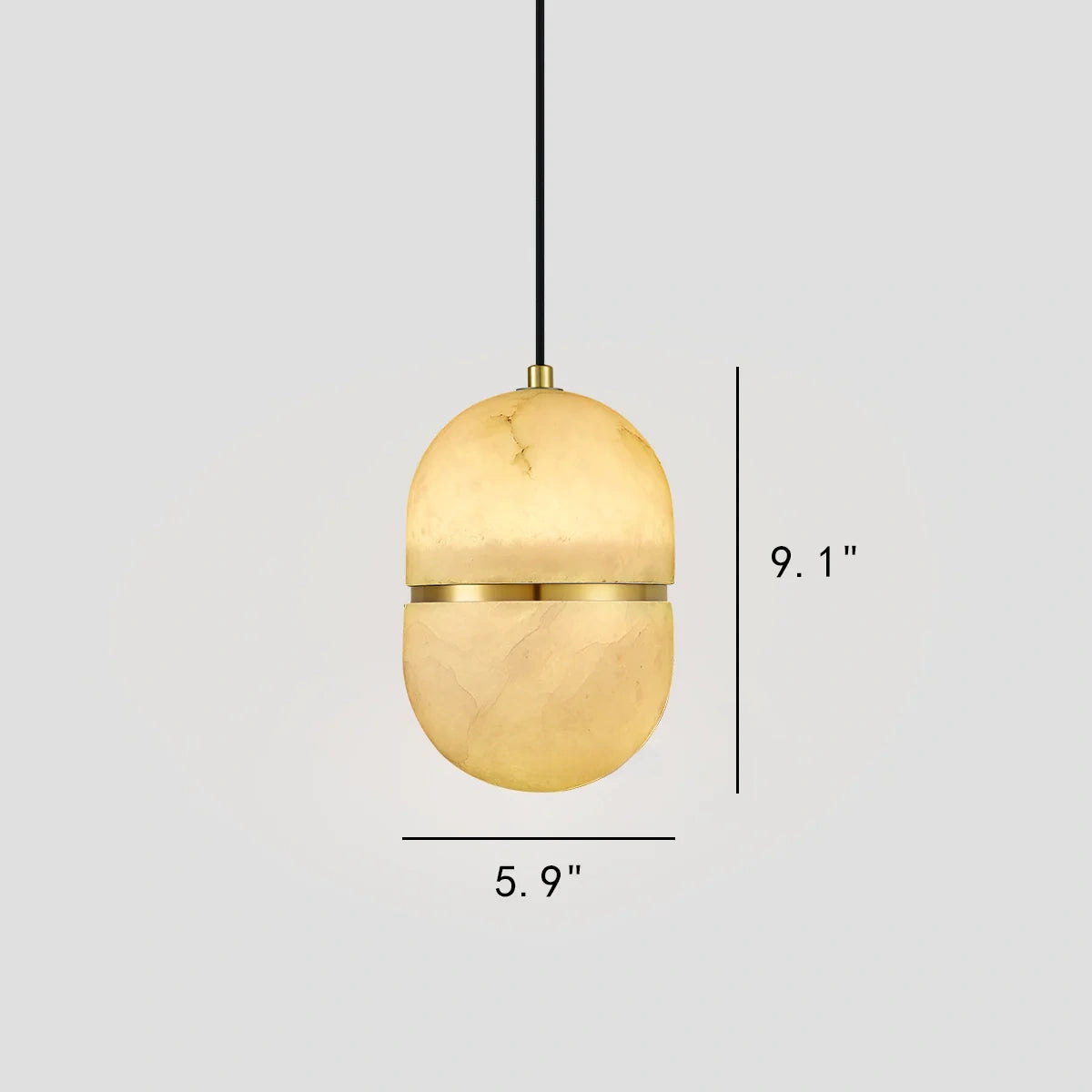 Alabaster Oval Pendant 5.9" D 7.1" D-Blushlighting