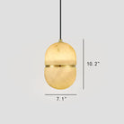 Alabaster Oval Pendant 5.9" D 7.1" D-Blushlighting