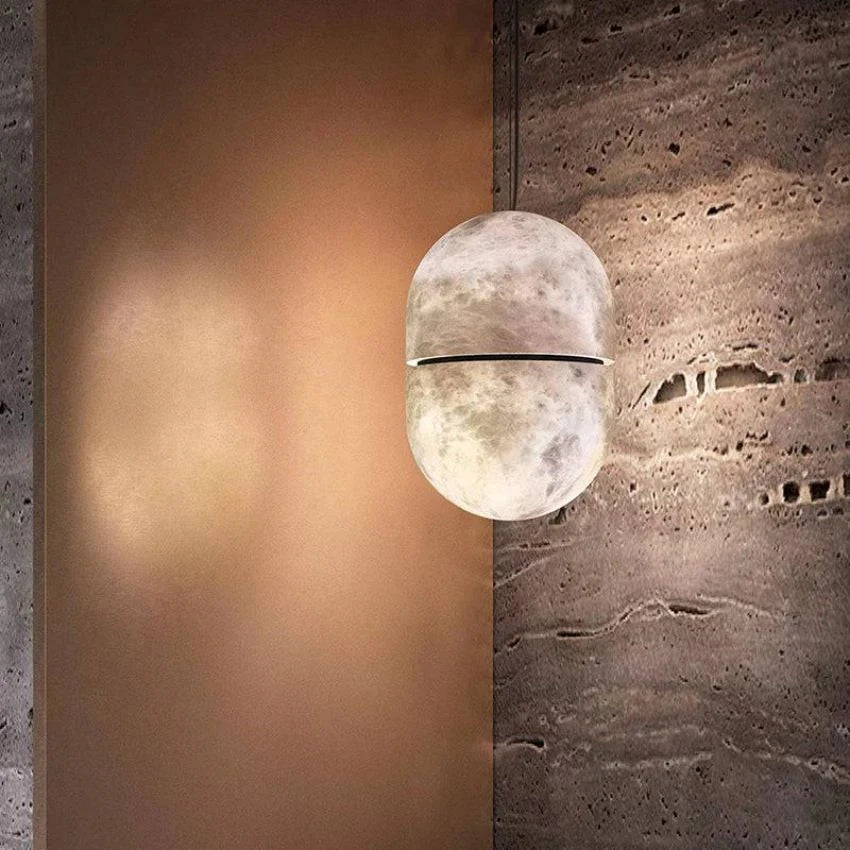 Alabaster Oval Pendant 5.9" D 7.1" D-Blushlighting
