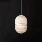 Alabaster Oval Pendant 5.9" D 7.1" D-Blushlighting