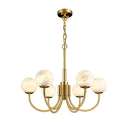 Alanbaster Brass Chandelier 25.6" 31.5"