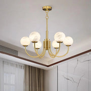 Alanbaster Brass Chandelier 25.6" 31.5"