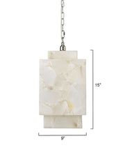 Alabaster Cube Pendant Light