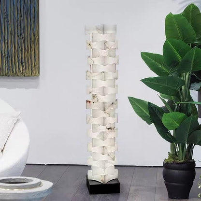 Verna Alabaster Floor Lamp, Living Room And Bedroom Decorative Standing Lamp - Ineffable Lighting