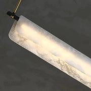 Thomas Linear Alabaster Lamp, Modern Marble Chandelier