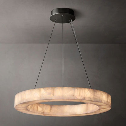 Alabaster Rivaga Round Chandelier 31"