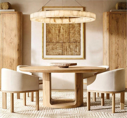 Alabaster Rivaga Round Chandelier 31"