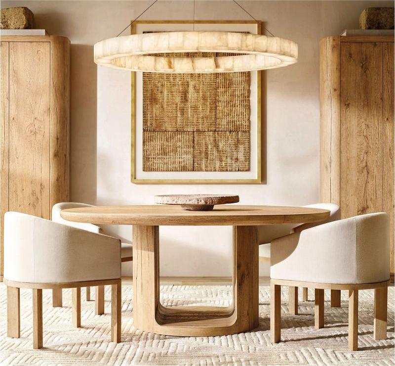 Alabaster Rivaga Round Chandelier 31"