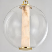 Alabaster Tube Glass Globe Pendant