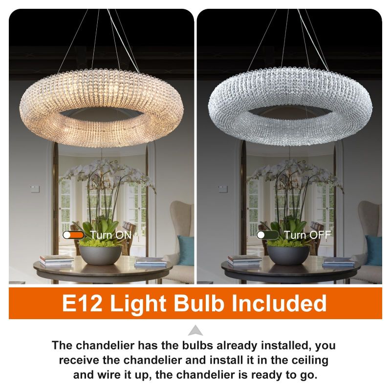 Halo Crystal Round LED Chandelier