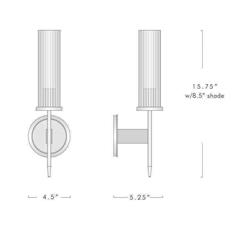 Cannel Industrial Single Candle Wall Sconce