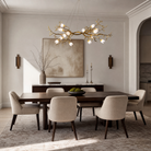 Antique Brass Metal and Frosted Glass Magnolia Branch Chandelier