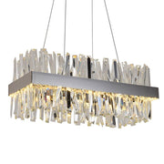 Blus Lighting Arsen Rectangular Crystal Glass Kitchen Island Chandelier