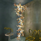 Verdant Branch Copper Vine Glass Flower Stairwell Chandelier by Blushlighting