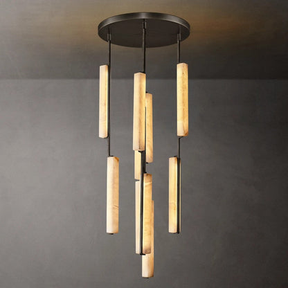 Auduban Alabaster Round Chandelier 24"