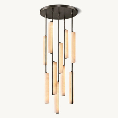 Auduban Alabaster Round Chandelier 24"
