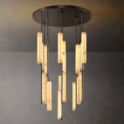 Auduban Alabaster Round Chandelier 40"