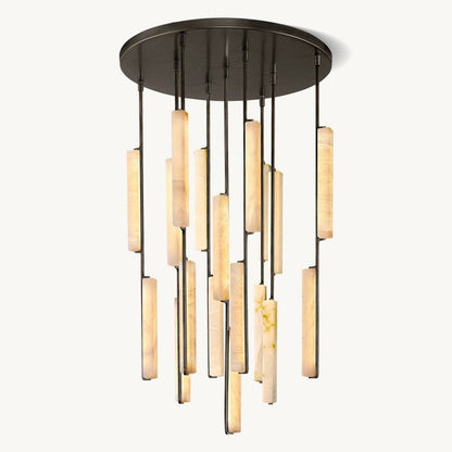 Auduban Alabaster Round Chandelier 40"