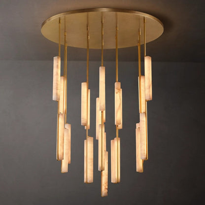 Auduban Alabaster Round Chandelier 56"