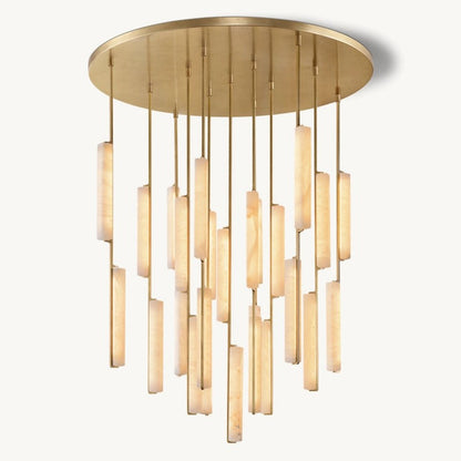 Auduban Alabaster Round Chandelier 56"