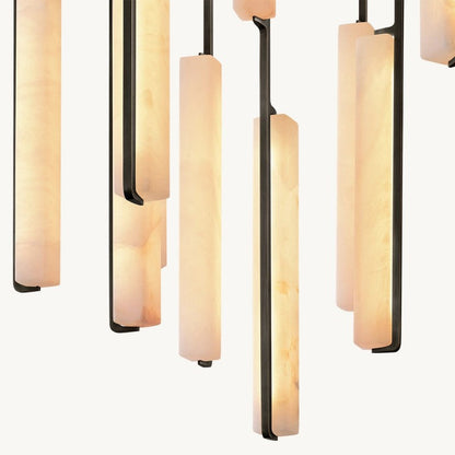 Auduban Alabaster Round Chandelier 56"