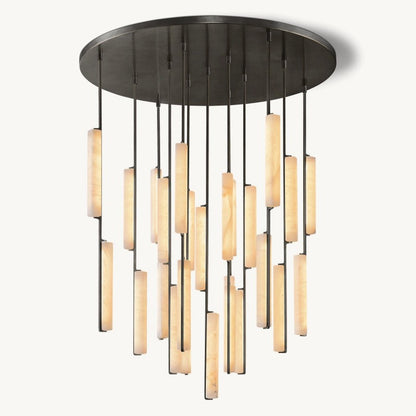 Auduban Alabaster Round Chandelier 56"