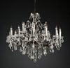 Rococo Iron & Crystal Round Chandelier 33''