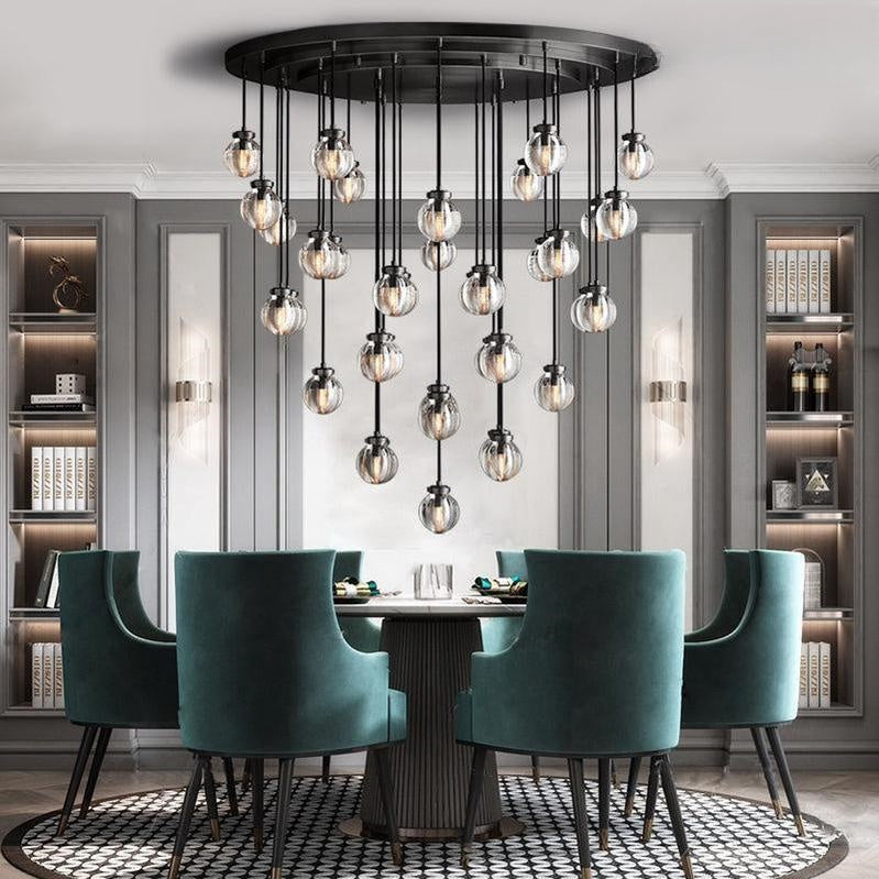 Pearls Round Chandelier 38"