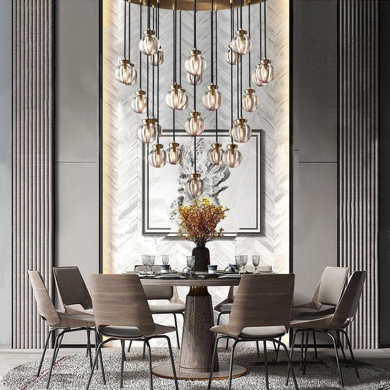 Pearls Round Chandelier 38"