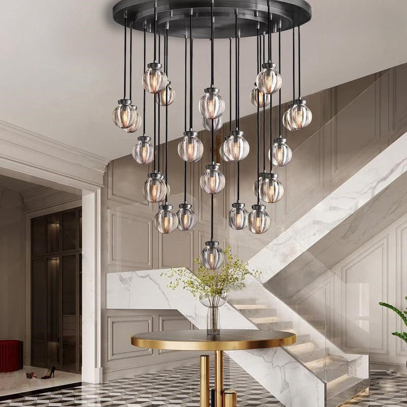 Pearls Round Chandelier 38"