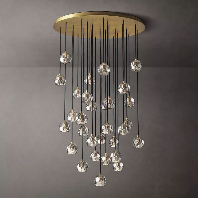 Bille De Crystal Round Cluster Chandelier 40''