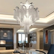 Baucis Aluminum Chain Tassel Chandelier