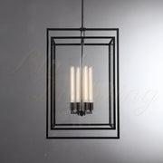 Caspian Modern Cuboid Pendant 34", Pendant Light Over Kitchen Island