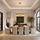 Brass Halo Chandelier