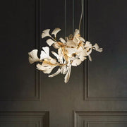 Bustling Ceramic Ginkgo Leaf Chandelier