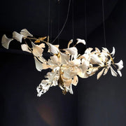 Bustling Ceramic Ginkgo Leaf Chandelier