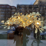 Bustling Ceramic Ginkgo Leaf Chandelier