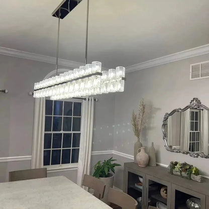 Arcachen Crystal Rectangular Chandelier 54"