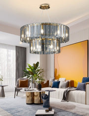 Blushlighting® Double frosted glass suspension luminaire modern Round chandelier