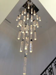 3/7/13/25/41-Light Glacier Bubble Crystsal Chandelier in Gold/Chrome/Black Finish