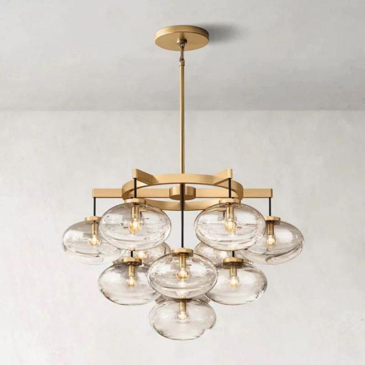 Cabrlet Clear Glass Round Chandelier 36"