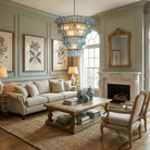 Calyra Tiered Glass Chandelier Murano lighting by Blushlighting