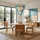 Calyra Tiered Glass Chandelier Murano lighting by Blushlighting