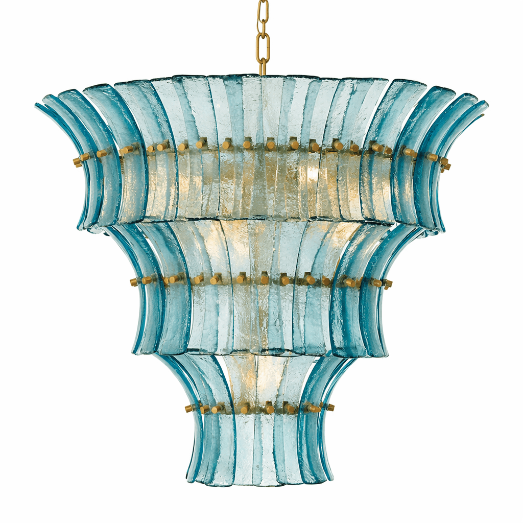Calyra Tiered Glass Chandelier Murano lighting by Blushlighting