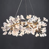 Blus Lighting Ceramic Ginkgo Round Copper Chandelier