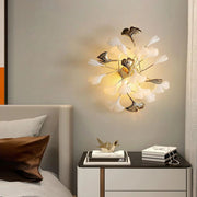 Ceramic Ginkgo Leaf Wall Lamp